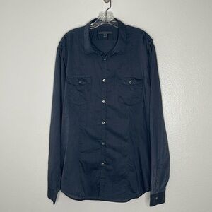 John Varvatos 100% Cotton Gray Chest Flap Pockets Casual Shirt Size XXL